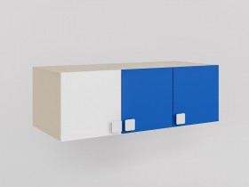 Антресоль на шкаф 3-х створчатый Скай люкс (Синий/Белый/корпус Клен) в Исилькуле - isilkul.katalogmebeli.com | фото