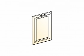Атланта Дверь глухая L600 (эмаль) (Белый глянец патина золото) в Исилькуле - isilkul.katalogmebeli.com | фото