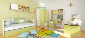 Детская комната Эппл (Зеленый/Белый/корпус Клен) в Исилькуле - isilkul.katalogmebeli.com | фото 5