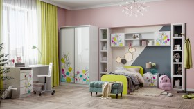 Детская комната Флер (Белый/корпус Выбеленное дерево) в Исилькуле - isilkul.katalogmebeli.com | фото