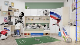Детская комната Футбол ЧМ (Белый/Синий/корпус Клен) в Исилькуле - isilkul.katalogmebeli.com | фото 2