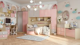 Детская комната Грэйси (Розовый/Серый/корпус Клен) в Исилькуле - isilkul.katalogmebeli.com | фото 13
