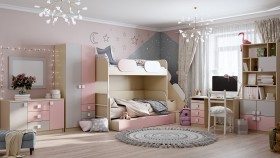 Детская комната Грэйси (Розовый/Серый/корпус Клен) в Исилькуле - isilkul.katalogmebeli.com | фото 12