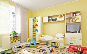 Детская комната Клаксон (Бежевый/корпус Клен) в Исилькуле - isilkul.katalogmebeli.com | фото 2