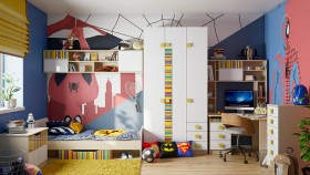 Детская комната Клаксон без машинок (Белый/корпус Клен) в Исилькуле - isilkul.katalogmebeli.com | фото 1