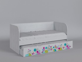 Диван-кровать Флёр (Белый/корпус Выбеленное дерево) в Исилькуле - isilkul.katalogmebeli.com | фото