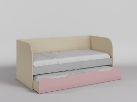 Диван-кровать Грэйси (Розовый/Серый/корпус Клен) в Исилькуле - isilkul.katalogmebeli.com | фото