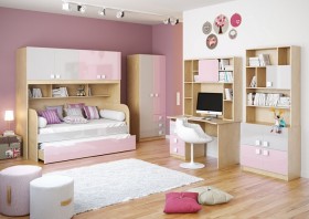 Диван-кровать Грэйси (Розовый/Серый/корпус Клен) в Исилькуле - isilkul.katalogmebeli.com | фото 3