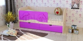 Друзья Кровать детская 2 ящика 1.6 Фиолетовый глянец в Исилькуле - isilkul.katalogmebeli.com | фото
