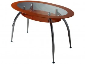 DT 445 стол обеденный, оранжевый 1200*700, ноги крашеные в Исилькуле - isilkul.katalogmebeli.com | фото 1