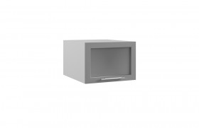 Гарда ГПГС 500 шкаф верхний горизонтальный глубокий со стеклом (Белый/корпус Серый) в Исилькуле - isilkul.katalogmebeli.com | фото
