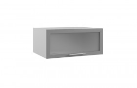 Гарда ГПГС 800 шкаф верхний горизонтальный глубокий со стеклом (Белый/корпус Серый) в Исилькуле - isilkul.katalogmebeli.com | фото