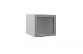 Гарда ГВПГС 500 шкаф верхний горизонтальный глубокий со стеклом высокий (Белый/корпус Серый) в Исилькуле - isilkul.katalogmebeli.com | фото