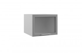 Гарда ГВПГС 600 шкаф верхний горизонтальный глубокий со стеклом высокий (Белый/корпус Серый) в Исилькуле - isilkul.katalogmebeli.com | фото