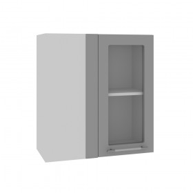 Гарда ПУС 650 шкаф верхний угловой со стеклом (Индиго/корпус Серый) в Исилькуле - isilkul.katalogmebeli.com | фото