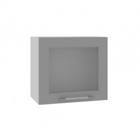 Гарда ВПГС 500 шкаф верхний горизонтальный со стеклом высокий (Белый патина/корпус Серый) в Исилькуле - isilkul.katalogmebeli.com | фото