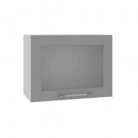 Гарда ВПГС 600 шкаф верхний горизонтальный со стеклом высокий (Белый патина/корпус Серый) в Исилькуле - isilkul.katalogmebeli.com | фото