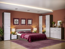Спальня Нэнси (Венге/Белый глянец) в Исилькуле - isilkul.katalogmebeli.com | фото