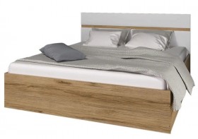 Ким кровать 1,4 (Дуб сонома/белый глянец) в Исилькуле - isilkul.katalogmebeli.com | фото