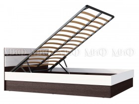 Ким кровать с подъемным механизмом 1,4 (Венге/белый глянец) в Исилькуле - isilkul.katalogmebeli.com | фото 2