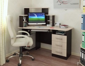 Компьютерный стол Каспер (венге/лоредо) в Исилькуле - isilkul.katalogmebeli.com | фото