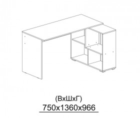 Компьютерный стол угловой СКМУ-3 дуб сонома/белый в Исилькуле - isilkul.katalogmebeli.com | фото 3