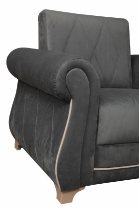 Кресло для отдыха "Порто" (велюр графит / микровельвет крем) в Исилькуле - isilkul.katalogmebeli.com | фото 7