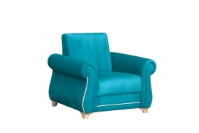 Кресло для отдыха "Порто" (велюр киви бирюза / микровельвет крем) в Исилькуле - isilkul.katalogmebeli.com | фото