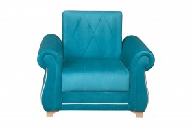 Кресло для отдыха "Порто" (велюр киви бирюза / микровельвет крем) в Исилькуле - isilkul.katalogmebeli.com | фото 3