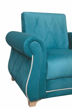 Кресло для отдыха "Порто" (велюр киви бирюза / микровельвет крем) в Исилькуле - isilkul.katalogmebeli.com | фото 5