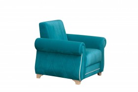 Кресло для отдыха "Порто" (велюр киви бирюза / микровельвет крем) в Исилькуле - isilkul.katalogmebeli.com | фото 7