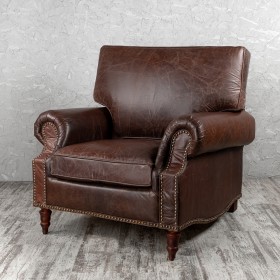 Кресло кожаное Лофт Аристократ (ширина 1100 мм) в Исилькуле - isilkul.katalogmebeli.com | фото 1