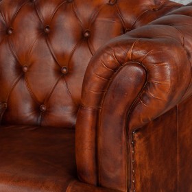 Кресло кожаное Лофт Честер-Нью (Коричневый, Рыжий) в Исилькуле - isilkul.katalogmebeli.com | фото 4