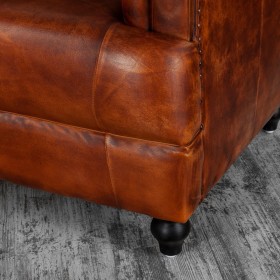 Кресло кожаное Лофт Честер-Нью (Коричневый, Рыжий) в Исилькуле - isilkul.katalogmebeli.com | фото 8