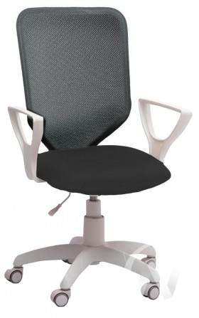 Кресло компьютерное Элегия S (белый/ткань сетка темно-серая) в Исилькуле - isilkul.katalogmebeli.com | фото