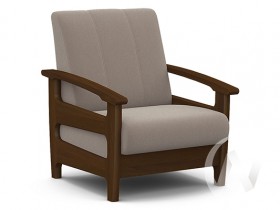 Кресло для отдыха Омега (орех лак/CATANIA COCOA) в Исилькуле - isilkul.katalogmebeli.com | фото 1