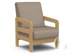 Кресло отдыха Вега-34 (бук лак/UNO CARAMEL) в Исилькуле - isilkul.katalogmebeli.com | фото