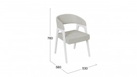 Кресло «Техас 1» (Белый матовый/Шенилл Estetica Moonstone №221) в Исилькуле - isilkul.katalogmebeli.com | фото 2