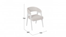 Кресло «Техас 1» (Белый матовый/Шенилл Estetica Vanille №220) в Исилькуле - isilkul.katalogmebeli.com | фото 2