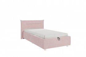 Кровать 0.9 Альба (Нежно-розовый велюр/под-мех) в Исилькуле - isilkul.katalogmebeli.com | фото 1