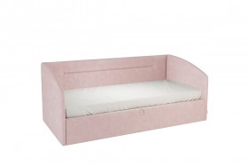 Кровать 0.9 Альба Софа (Нежно-розовый велюр) в Исилькуле - isilkul.katalogmebeli.com | фото