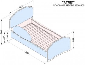 Кровать 160 Атлет 96 Серый (мягкий бортик) в Исилькуле - isilkul.katalogmebeli.com | фото 2
