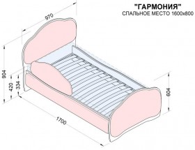 Кровать 160 Гармония 08 Шоколад (мягкий бортик) в Исилькуле - isilkul.katalogmebeli.com | фото 2