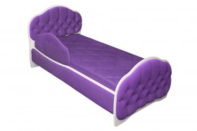 Кровать 160 Гармония 32 Фиолетовый (мягкий бортик) в Исилькуле - isilkul.katalogmebeli.com | фото