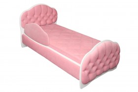 Кровать 160 Гармония 36 Светло-розовый (мягкий бортик) в Исилькуле - isilkul.katalogmebeli.com | фото