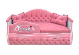 Кровать 160 серии Иллюзия 2 ящика 36 Розовый (мягкий бортик/подушки) в Исилькуле - isilkul.katalogmebeli.com | фото