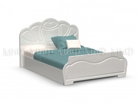 Кровать 1,6м Гармония (Белый/Белый глянец) в Исилькуле - isilkul.katalogmebeli.com | фото