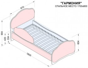 Кровать 170 Гармония 08 Шоколад (мягкий бортик) в Исилькуле - isilkul.katalogmebeli.com | фото 2
