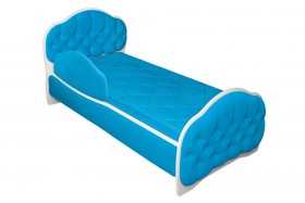 Кровать 170 Гармония 84 Ярко-голубой (мягкий бортик) в Исилькуле - isilkul.katalogmebeli.com | фото