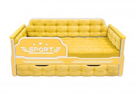 Кровать 170 серии Спорт 1 ящик 74 Жёлтый (мягкие боковые накладки) в Исилькуле - isilkul.katalogmebeli.com | фото